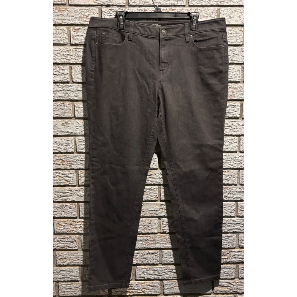 Ann Taylor LOFT Modern Skinny Jeans Dark Grey Charcoal Size 16 NWT 16694644